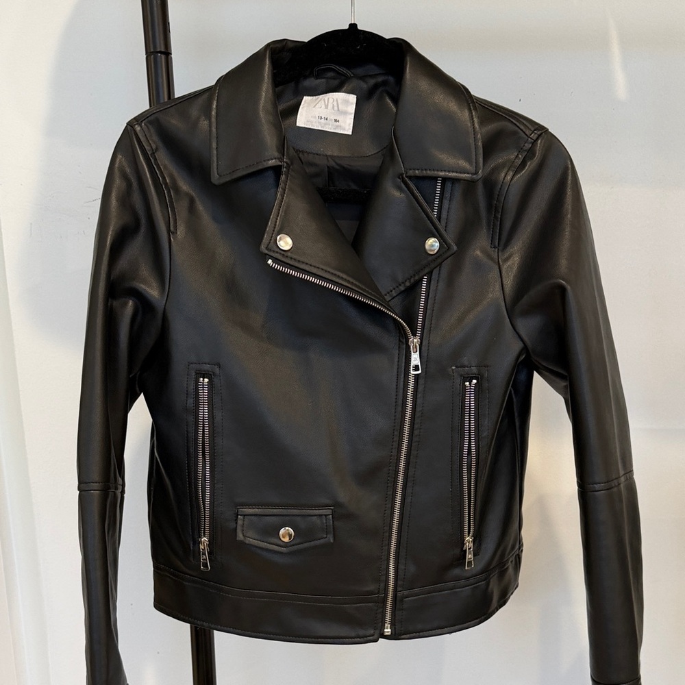 Zara Black Vegan Biker Jacket